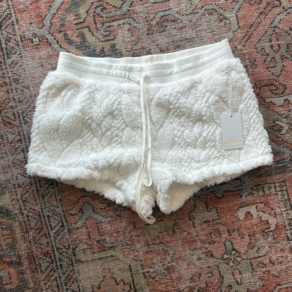 P.J. Salvage Soft White Fleece Sleep Shorts